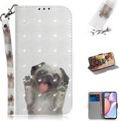 Voor Galaxy A10s 3D Gekleurde Tekening Horizontale Flip Leren Case met Houder & Kaartsleuf & Portemonnee & Lanyard (Mopshond)