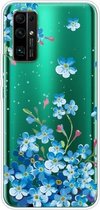 Voor Huawei Honor 30 Pro schokbestendig geverfd transparant TPU beschermhoes (sterbloem)