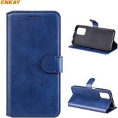 Voor Xiaomi Mi 11 ENKAY Hat-Prince horizontale flip PU lederen tas met houder & kaartsleuven & portemonnee (donkerblauw)