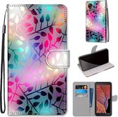Voor Samsung Galaxy Xcover 5 Gekleurde Tekening Cross Textuur Horizontale Flip PU Lederen Case met Houder & Kaartsleuven & Portemonnee & Lanyard (Doorschijnend Glas)