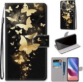 Voor Xiaomi Redmi K40 / K40 Pro / K40 Pro + / Mi 11i / Poco F3 Gekleurde tekening Cross Texture Horizontale Flip PU lederen hoes met houder & kaartsleuven & portemonnee & Lanyard (Golden Butt