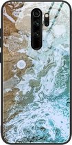 Voor Geschikt voor Xiaomi Redmi Note 8 Pro beschermhoes met marmerpatroonglas (DL06)