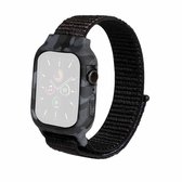 Nylon vervangende polsband horlogeband voor Apple Watch Series 6 & SE & 5 & 4 44 mm / 3 & 2 & 1 42 mm (zwart)