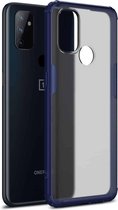 Voor OnePlus Nord N100 Vierhoekige schokbestendige TPU + pc-beschermhoes (blauw)