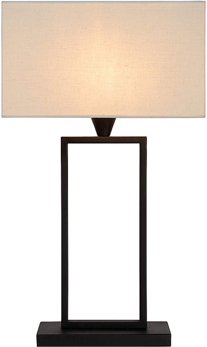 Atmooz - Tafellamp Bailo - Met kap - E27 - Slaapkamer / Woonkamer - Zwart - Hoogte 61cm - Metaal
