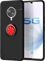 Voor Vivo S6 metalen ringhouder 360 graden roterende TPU-hoes (zwart + rood)