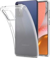 Luxe Siliconen Hoesje Geschikt Voor Samsung Galaxy A72 4G/5G - TPU Backcover Back Bescherm Hoes Cover Case - Telefoonhoesje Met Volledige Achterkant & Zijkant Protection - Transparante Besche