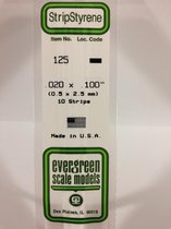 Evergreen 125 Strip 0,5mmX2,5mmX35cm - 10 stuks Styreen