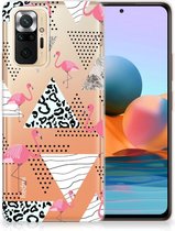 Leuk TPU Back Cover Xiaomi Redmi Note 10 Pro GSM Hoesje Doorzichtig Flamingo Triangle