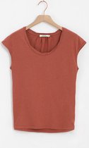 Sissy-Boy - Rood basic T-shirt met gedraaide halslijn