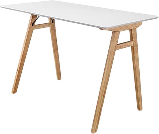 Rover houten bureau wit - houten onderstel - 120 x 60 cm | bol.com