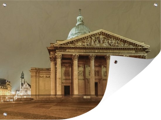 Foto: Muurdecoratie buiten de voorkant van het pantheon van parijs 160x120 cm tuindoek buitenposter