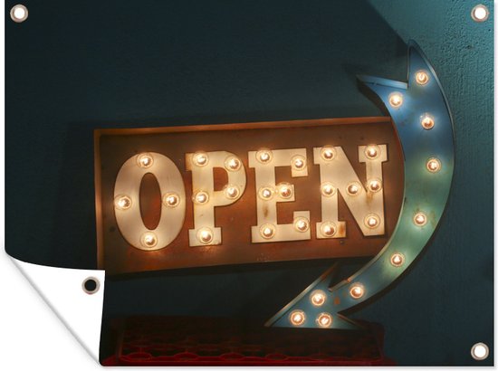 Muurdecoratie Een open bord met neon kleuren - 180x120 cm - Tuinposter