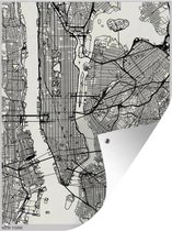 Muurdecoratie buiten New York - Plattegrond - Amerika - 120x160 cm - Stadskaart - Tuindoek - Buitenposter