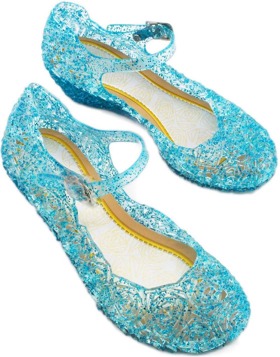 Prinsessen glitter schoenen met hak - Blauw - Prinsessen - Verkleedschoenen  - Frozen - | bol.com