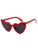 KIMU hartjes zonnebril rood cat eye - zwarte glazen vintage seventies