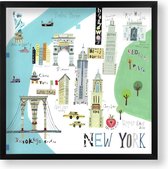 Art for the Home - Print in Frame - The Big Apple - 50x50cm