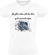 Drankspel Dames t-shirt |olifant | zuipen | quiz | raadsel | alcohol | Wit