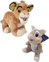 Disney Knuffel Voordeelset - Simba Lion King en Stampertje - 23 cm