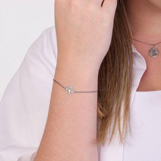 Lucardi Dames Armband levensboom - Echt Zilver - Armband - Cadeau - 19 cm -  Zilverkleurig | bol.com