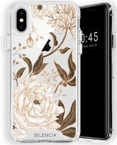 Selencia Zarya Fashion Extra Beschermende Backcover iPhone Xs / X hoesje - Golden Flowers