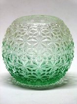 Waxinelichthouder -Theelichthouder - Glas - Groot formaat- 15*13cm - Groen