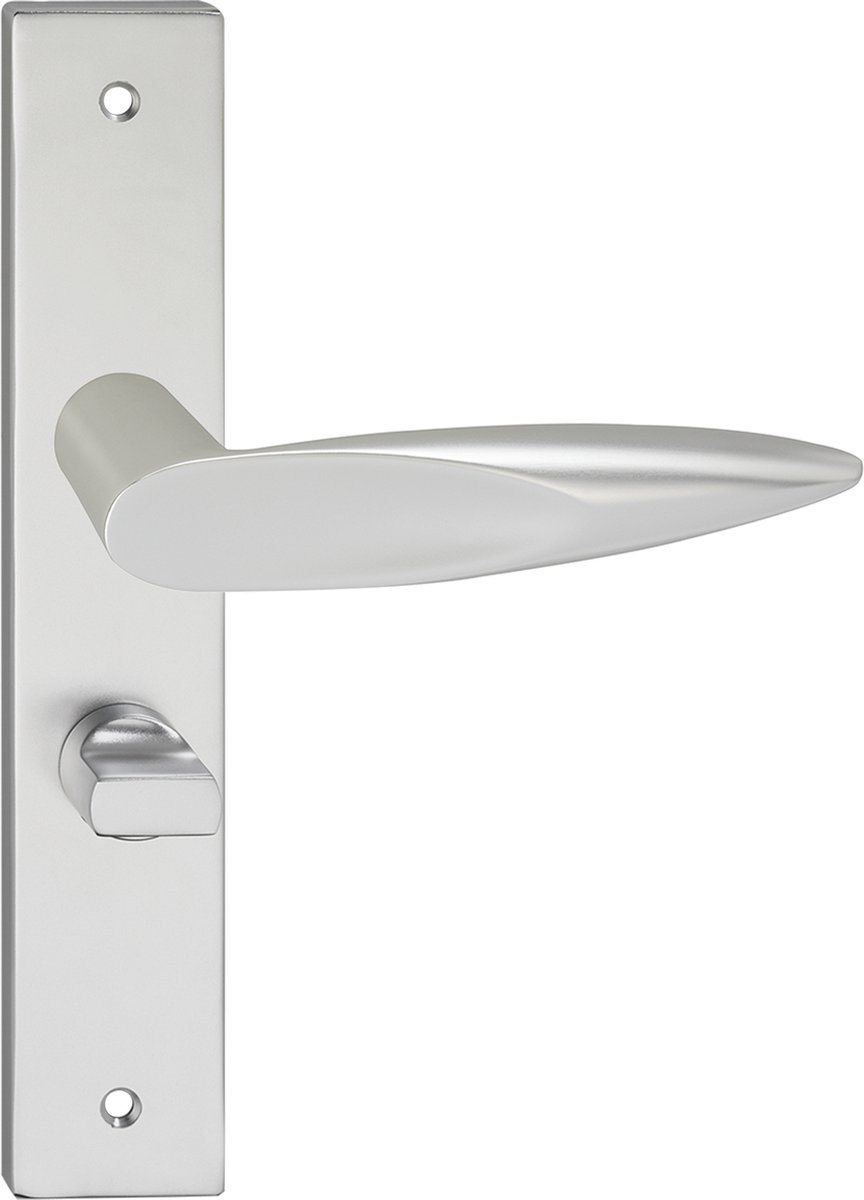 Impresso Sutton Deurklink – Deurbeslag – Vierkant – Deurschild met Schroeven en Toiletsluiting – Aluminium
