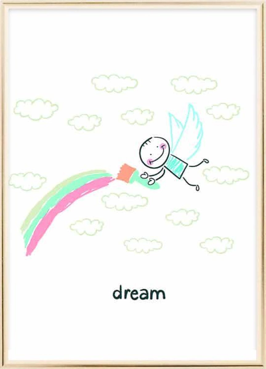 Poster Met Metaal Gouden Lijst - Kinder Droom Poster