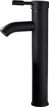 Larra Premium Mihr Zwart Wastafelkraan - Mengkraan Hoog / Lang - Zwarte Kraan - Badkamer - 230088