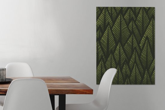 Canvas schilderij 60x80 cm - Wanddecoratie Abstracte illustratie van naaldbos - Muurdecoratie woonkamer - Slaapkamer decoratie - Kamer accessoires - Schilderijen op canvas