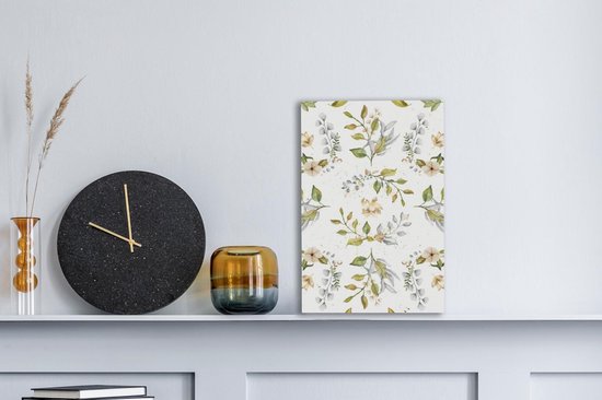 Canvas Schilderij Bloem - Waterverf - Plant - 20x30 cm - Wanddecoratie