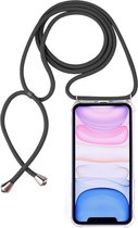 Apple iPhone 11 Hoesje - Mobigear - Lanyard Serie - TPU Hoesje met koord - Transparant / Grijs - Hoesje Geschikt Voor Apple iPhone 11