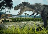 Dinosaurus T-Rex battlefield duo - Foto op Posterpapier - 59.4 x 42 cm (A2)