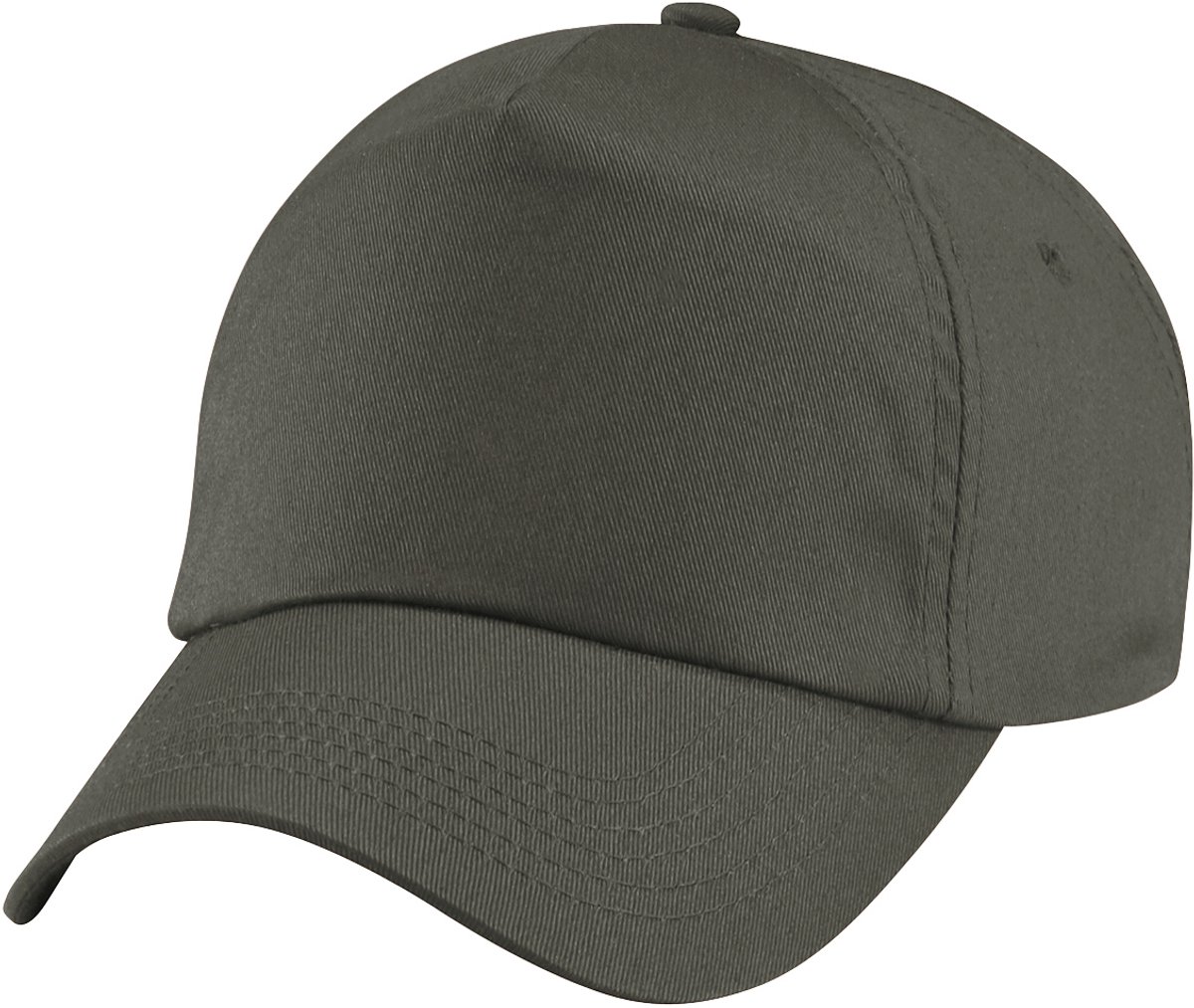 Beechfield Uniseks Effen Originele  Baseball Cap met 5 panelen (Olijf Groen)