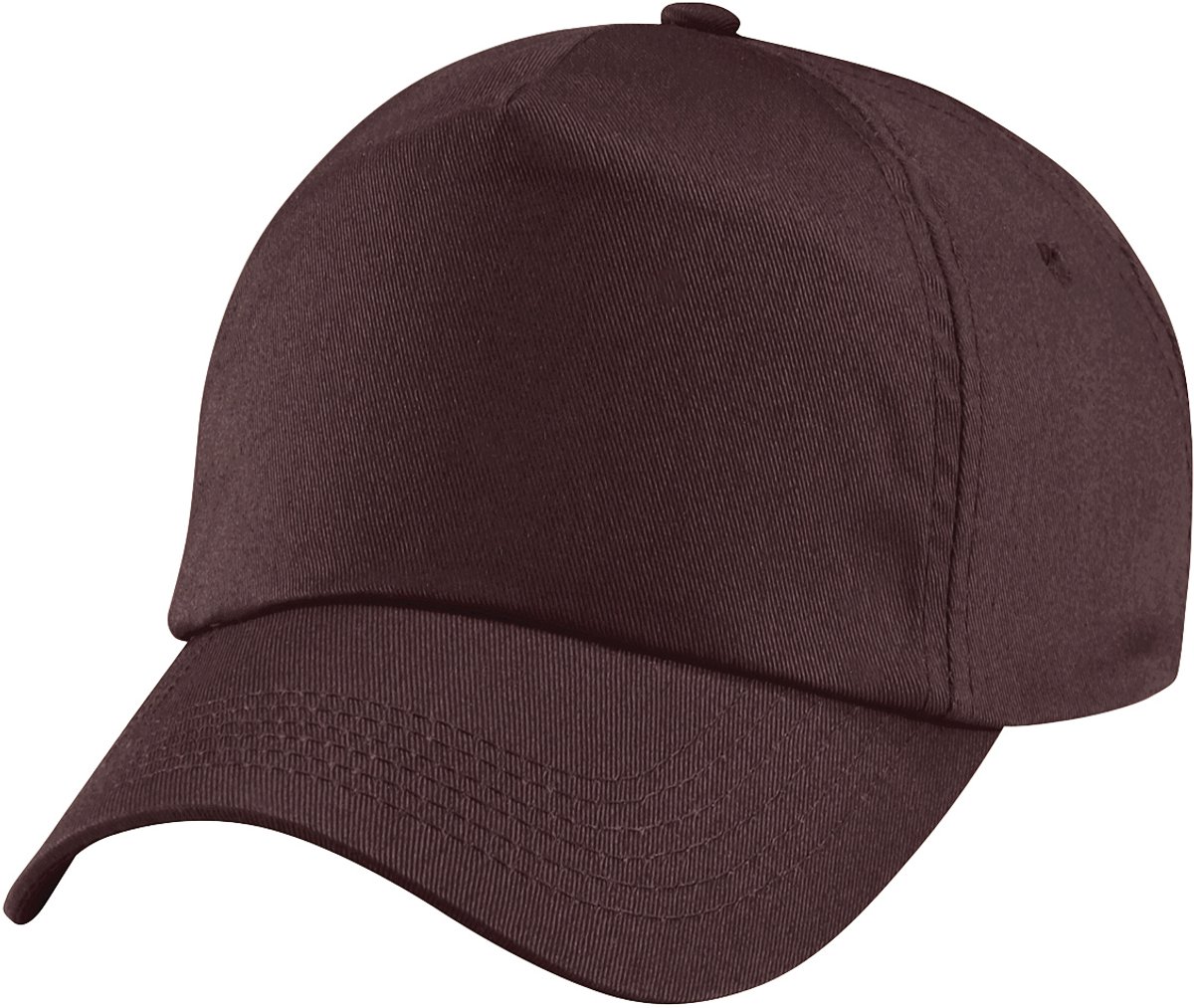 Beechfield Uniseks Effen Originele  Baseball Cap met 5 panelen (Chocolade)