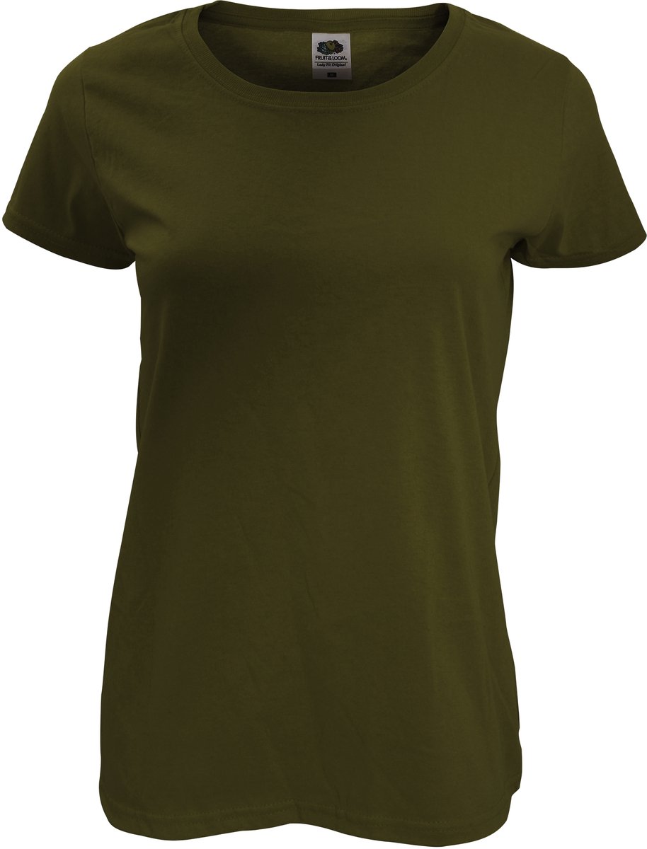 Fruit Of The Loom Dames/ Vrouwen Dames-Fit Original T-Shirt met Korte Mouwen (Klassiek Olive)