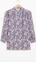 Sissy-Boy - Lila blouse met all over bloemenprint en lurex