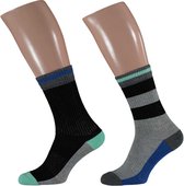 Apollo Sportsokken Fashion Zwart/blauw/groen Maat 36-41