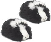 2x stuks wNF pluche cavia knuffel zwart 19 cm
