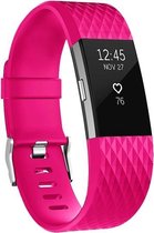 Merkloos Siliconen bandje - Fitbit Charge 2 - Roze - Large