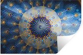Muurstickers - Sticker Folie - Cirkel - Mandala - Blauw - Geel - 60x40 cm - Plakfolie - Muurstickers Kinderkamer - Zelfklevend Behang - Zelfklevend behangpapier - Stickerfolie