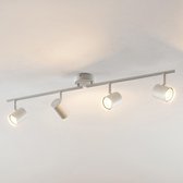 ELC - LED plafondlamp - 4 lichts - metaal, staal - H: 16.5 cm - GU10 - mat wit - Inclusief lichtbronnen