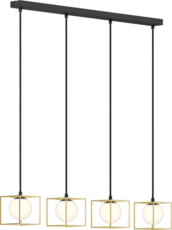Lindby - hanglamp - 4 lichts - glas, metaal - H: 12 cm - G9 - wit, goud