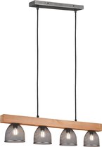 LED Hanglamp - Nitron Cinao - E14 Fitting - 4-lichts - Rond - Antiek Nikkel - Aluminium