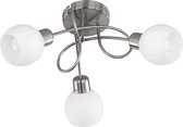 LED Plafondlamp - Nitron Frudo - 12W - E14 Fitting - Warm Wit 3000K - 3-lichts - Dimbaar - Rond - Mat Nikkel - Aluminium