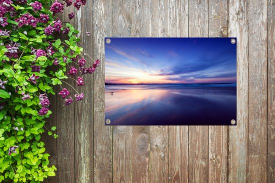 Affiche de jardin Sunset with calm colors on the beach toile en vrac 90x60 cm - Toile de jardin / Toile d'extérieur / Peintures pour l'extérieur (décoration de jardin)