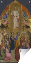 Tuinposter The Ascension - Schilderij van Jacopo di cione - 30x60 cm - Tuindoek - Buitenposter