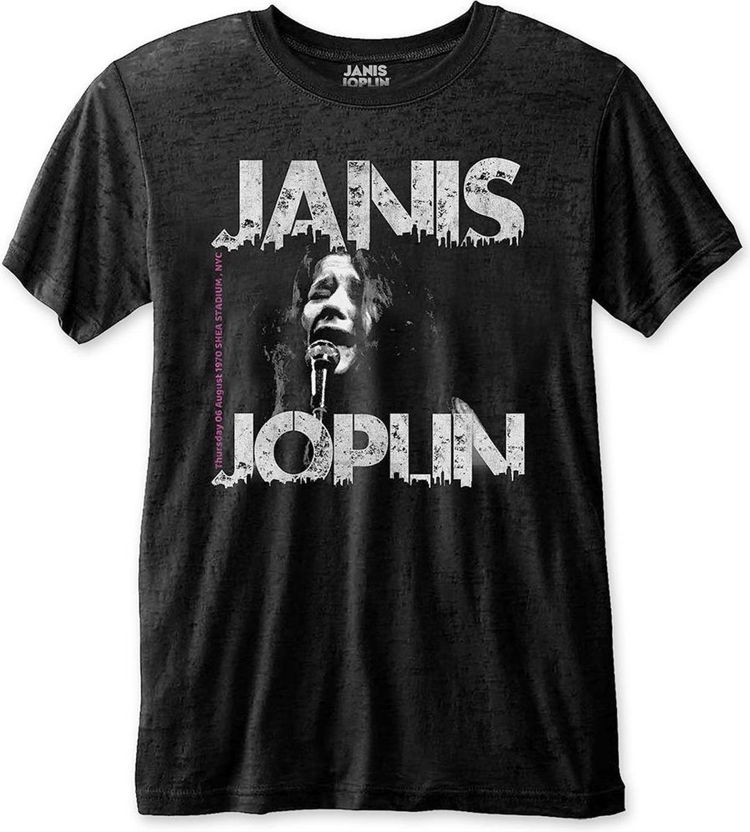 Janis Joplin - Shea '70 Heren T-shirt - Eco - M - Zwart - Rock Off