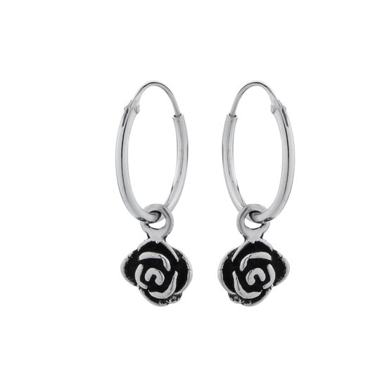 Zilveren oorbellen | Oorring met hanger | Zilveren oorringen, roosjes |  bol.com