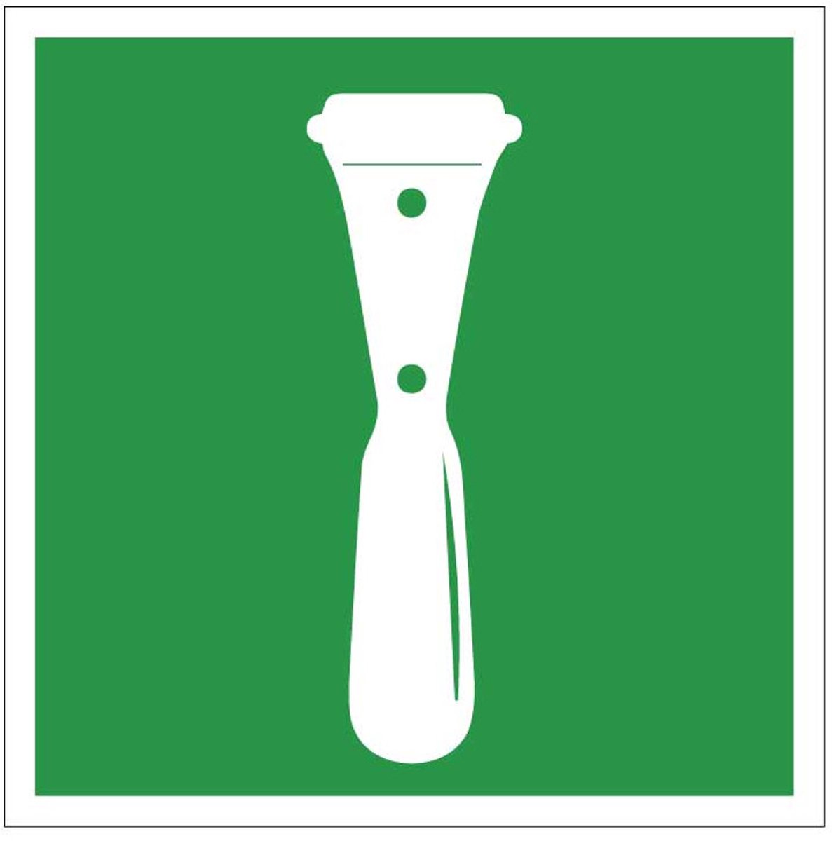 Noodhamer sticker - ISO 7010 - E025 150 x 150 mm